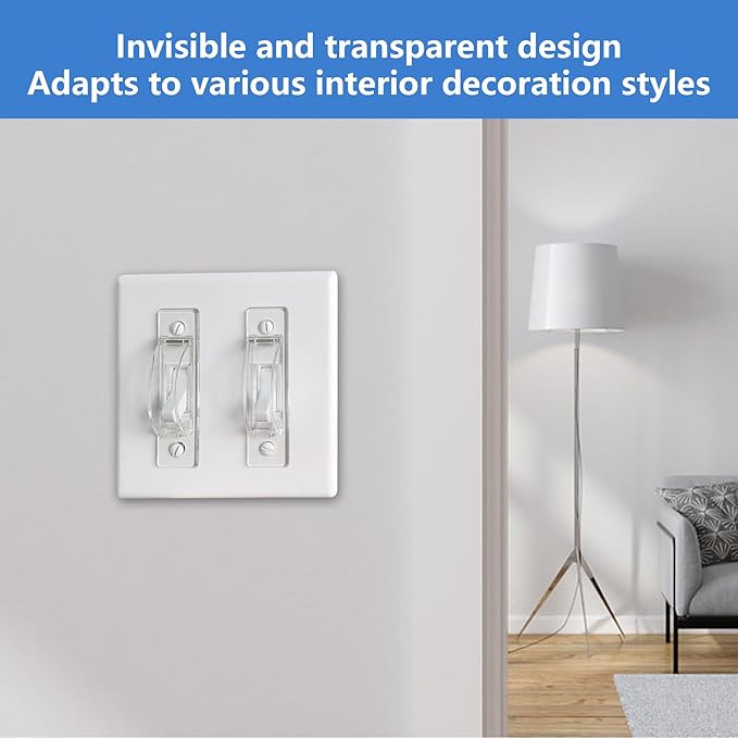 Light Switch Guard, 4 Pack Clear Light Switch Lock, Light Switch Cover Guard, Child Proof Light switch cover, Prevent Children and Adults from Accidentally Turning Your Lights on or off