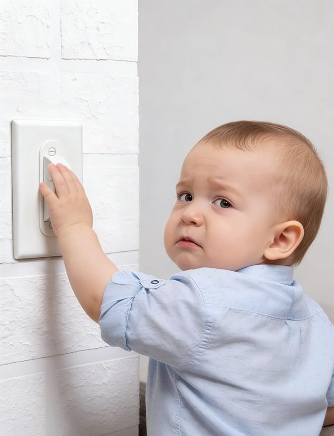 Light Switch Guard, ILIVABLE Childproof Fully Enclosed Light Switch Covers Protects Your Lights or Circuits from being Accidentally Turned On or Off by Children and Adults (White, 2 Pack)