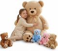 MaoGoLan 5Pcs Big Teddy Bear Plush with 4 Babies,41" Cuddly Giant Bear Stuffed Animal with Zipper Storage for Small Teddy Bear Plushies in Bulk for Baby Shower,Party Favor,Decorations,Kids,Adults