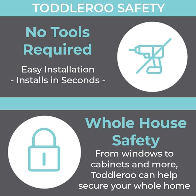 Toddleroo by North States - Sliding Door & Window Lock for Baby Proofing: Sliding Door Lock for Child Safety - White,(Pack of 6)
