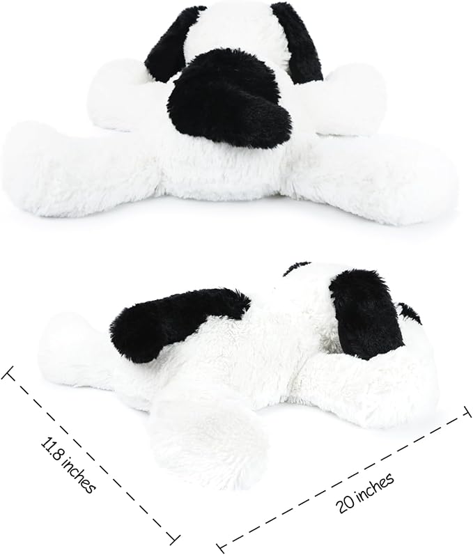 WEIGEDU Floppy Stuffed Dog Puppy Plush Toy, Huggable White Beagle with Black Ears Labrador Retriever Stuffed Animal Dogs for Kids Girls Boys Baby Birthday Bedtime Gift, 20 inches