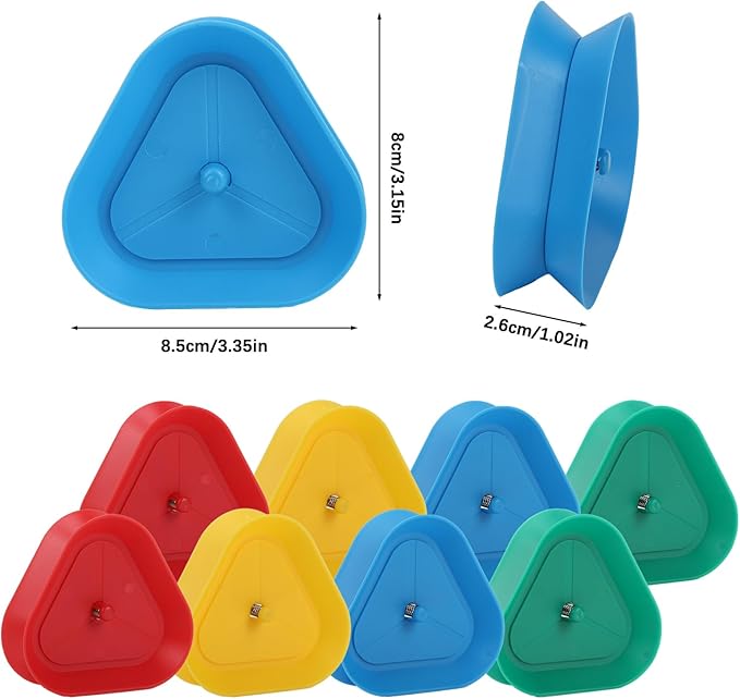 Playing Card Games Holder,8 Pack Triangle Shaped Hands-Free Playing Card Holder for Kids,Adults,Seniors,Poker Parties,Family Card Game Nights&Classroom Activities,4 Colors,Set of 8