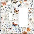 Outlet Covers Vintage Wildflowers Plants Floral 1 Toggle 1 Rocker Combination Decorative Wall Plate Electrical Switch Plates Light Switch Cover Plate For Bed Room Living Room Decor