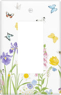 Flower Butterfly Single Gang Rocker Light Switch Cover Plates Decorative Outlet Covers, 1 Gang Rocker Wall Plate