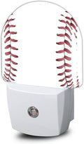 Baseball Night Light,Ball Stitch Line Sports Balls Games Plug-in Wall Led Night Lights Decor for Boys Girls Room,Dusk to Dawn Sensor Wall Lamp for Stairway/Hallway/Kitchen,0.5W