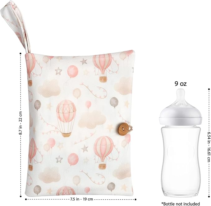 Baby Diaper Bag Organizer, Portable Baby Essentials Storage Pouch for Parents and Caregivers, Organizer Insert for Stroller and Handbag, Machine Washable (Balloon)