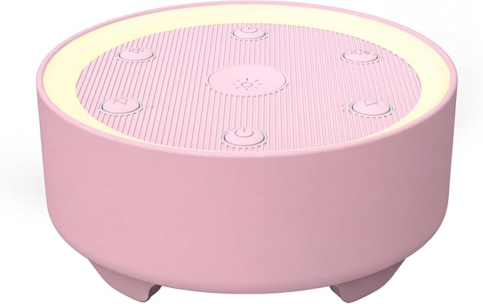 Kipcush Baby & Kids White Noise Sound Machine w/Night Light, 21 Non-Looping Sounds, 6 Timers (15-120 min & 8H), Memory, USB Powered for Nursery, Home & Travel