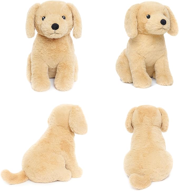 WEIGEDU Labrador Golden Retriever Stuffed Animal Dog Puppy Plush Toy with Embroidered Eyes for Babies Toddlers Kids Adults Ages 1 and Up, No Hard Parts, Machine Washable 12 inches