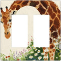 Giraffe Double Rocker Wall Plate Decorative 2 Gang Light Switch Covers Electrical Switchplate Home Decorate Faceplat for Bathroom Bedroom Kitchen Room 4.5 x 4.5 Inch