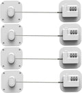 Refrigerator Lock, Combination Lock for Refrigerator Cabinets, Drawers, Heavy Duty Fridge Lock, Easy Install No Keys Needed (White-4Pack)