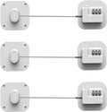 Refrigerator Lock, Combination Lock for Refrigerator Cabinets, Drawers, Heavy Duty Fridge Lock, Easy Install No Keys Needed, (White-3Pack)