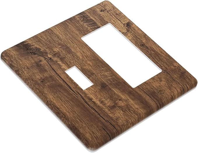 Rustic Old Wood Brown Crack Tree Tumor Print Outlet Covers 1 Toggle 1 Rocker Combination Decorative Wall Plate Electrical Switch Plates Light Switch Cover Plate for Farmhouse Home Decor