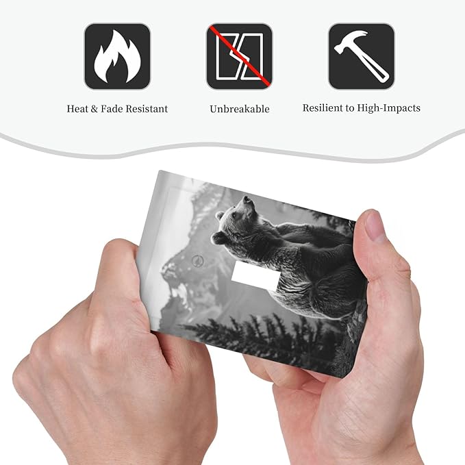 Light Switch Cover Plate Black White Bear Mountain Pine Trees Wilderness 1 Gang Single Toggle Decorative Switch Plates Wall Plates Electrical Faceplate for Bathroom Bedroom Decor