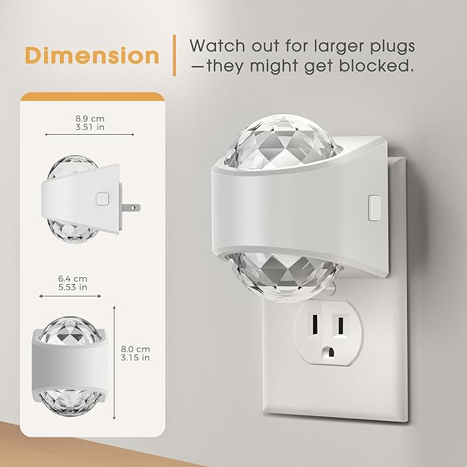 Briignite Night Light, [4 Pack] Night Lights Plug into Wall, LED Projector Night Light, Soft White for Bedroom, Dimmable Brightness Dusk to Dawn Nightlight for Kids, Bathroom, Home Decor, Gaming Room
