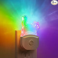 DORESshop Cat Night Light [2 Pack], Kids Night Light with 8-Color RGB, Plug in, Dusk-to-Dawn Sensor, Rainbow LED Baby Night Light for Bathroom, Cute Room Decor,Boys Girls Gift