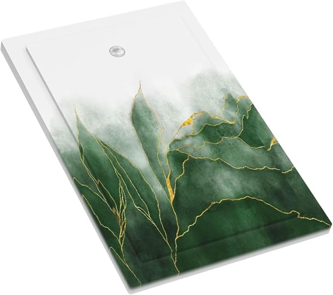 Light Switch Covers Green Gold Leaf Marble Modern Abstract Decorative Switch Plates 1 Gang Blank No Device Outlet Covers Electrical WallPlates for Kitchen Bathroom Decor