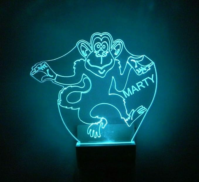 MIRROR MANIA Night Light Multi Color Personalized LED Plug-in, Ultra-Slim Touch Night Light Smart Dusk to Dawn Sensor, Kids Children's Bedroom Kitchen Bathroom Hallway Play Room Variations (Monkey)