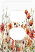 Watercolor Wild Flower Floral Daisy Plant Outlet Covers 1 Gang Duplex Light Switch Cover Decorative Switch Plates Electrical Receptacle Faceplate Wall Plate for Bedroom Living Room Decor