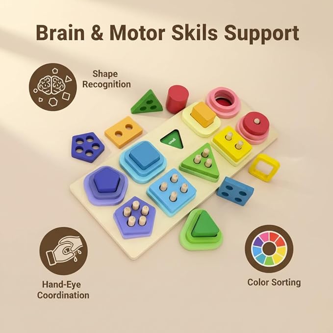 Dementia Activities for Seniors – Color and Shape Cognitive Board, Ideal Gifts for People with Dementia, Alzheimer's Products for Elderly