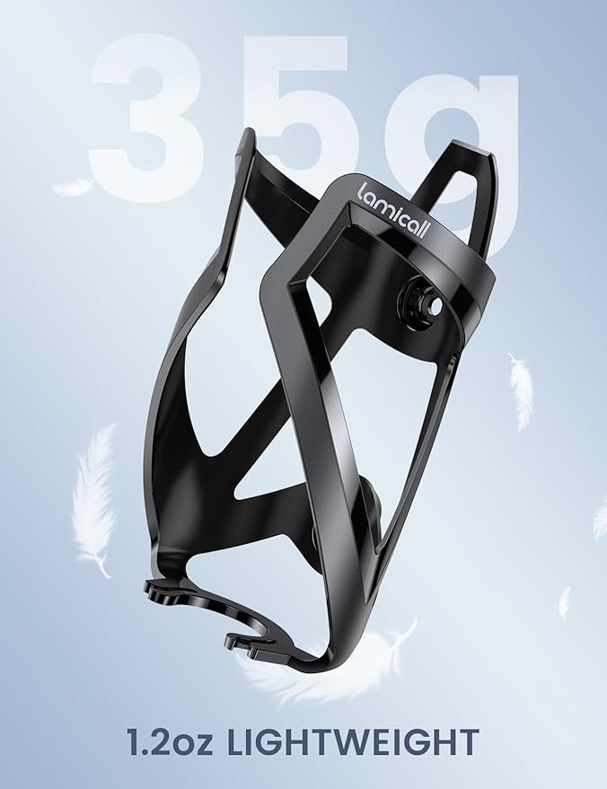 Lamicall 2 Pack Bike Water Bottle Holder - 1.2 Oz Ultralight & Sturdy Bike Cup Holder, Bicycle Drink Cage, Cycling Bike Water Bottle Cage with Screw Tool, for 2.75-3.94" Diameter Bottles