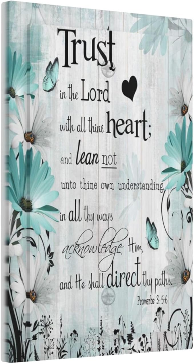 Rustic Teal Daisy Bible Verse Wooden Inspirational Quote Light Switch Cover Plate 1 Gang No Device Blank Electrical Wall Plates Faceplate Decorative Switch Plate Covers for Bedroom Living Room Decor