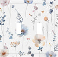 Wildflowers Plant Leaves Floral Berry Decorative Switch Plates 2 Gang Double Toggle Outlet Light Switch Cover Wall Plate Electrical Faceplate for Bed Room Living Room Decor