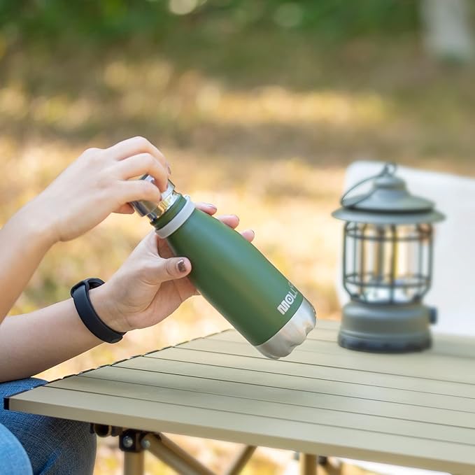 Small Water Bottles for Kids -9 oz Stainless Steel Insulated Vacuum Water Bottle for School Metal Leak Proof Cola Shape Mini Water Bottle for Boys (Grass Green)