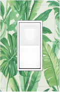 Decorative Outlet Covers Tropical Palm Tree Leaf Green Plant 1 Gang Single Rocker Light Switch Cover Plate Wall Plates Gfci Faceplate For Bed Room Living Room Decor