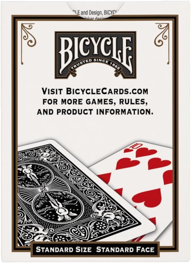 Bicycle Black Playing Cards, Standard Index Poker Size, Classic Deck of Cards for Poker, Blackjack, Family Game Night & Card Games, Fun for All Ages