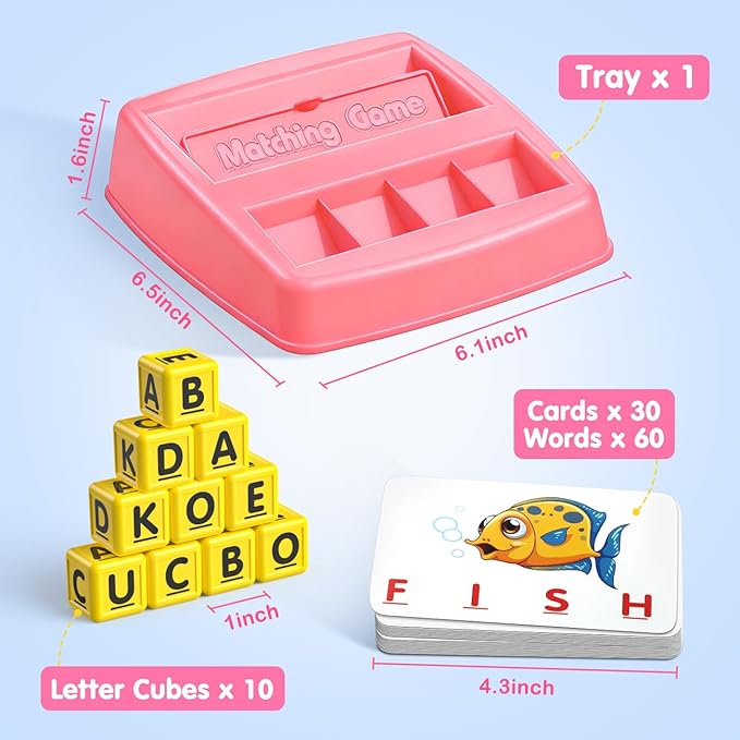 NARRIO Educational Toys for 3-5 Year Old Girls Gifts, Matching Letter Game Preschool ABC Learning Toys for Kids Ages 4-8 Years, Christmas Birthday Gifts for Toddler Toys Age 2-4