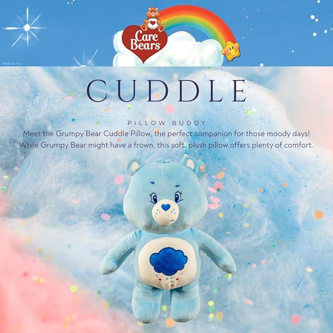 Care Bears Grumpy Bear Bedding Super Soft Cozy Decorative Pillow, (Officially Licensed Product) By Franco Collectibles