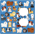 Cute Animal Dogs Puppy Decorative Outlet Cover Blank And Duplex Light Switch Plate Cover Electricity Receptacles Plates For Home Kitchen Living Bedroom 4.6 * 4.5
