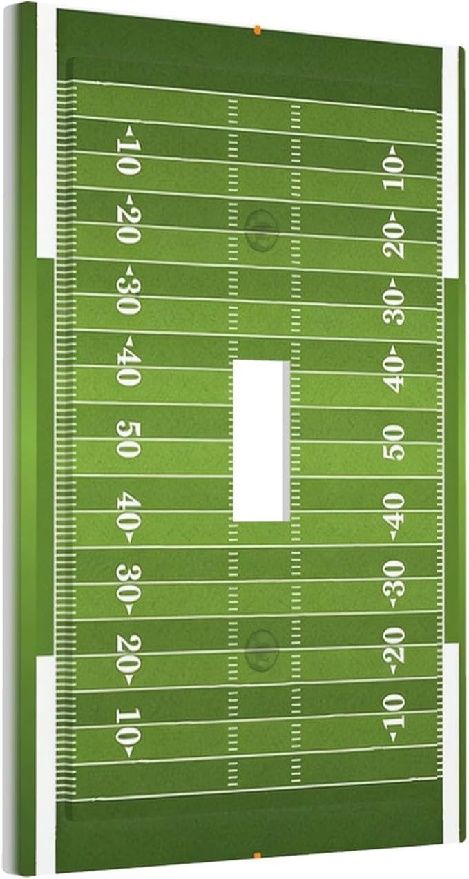 Football Field 1-Gang Toggle Light Switch Plate, Game Day Gridiron Vintage Football Design Decorative Wall Plate for Boys Room Decor