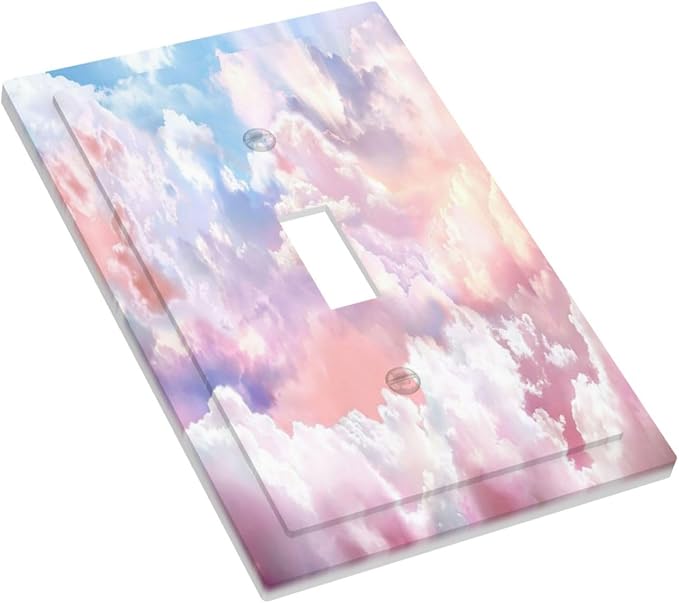 Colorful Abstract Clouds Light Switch Plate Cover 1 Gang Single Toggle Wall Plates Art Decorative Switchplate Outlet Covers Electrical Faceplate for Bedroom Bathroom Kitchen Decor