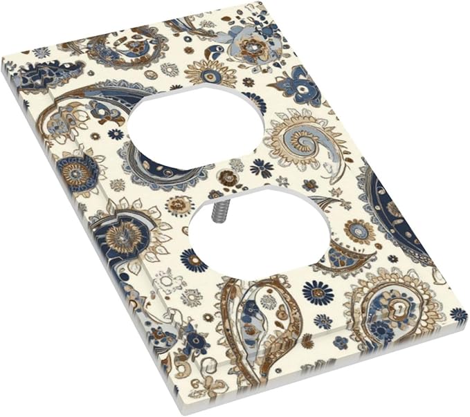 Outlet Covers Doodle Style Floral Abstract Teardrop 1 Gang Duplex Light Switch Cover Decorative Switch Plates Electrical Receptacle Faceplate Wall Plate For Bed Room Living Room Decor