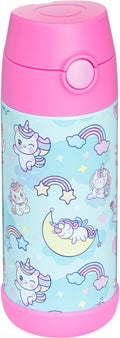 Snug Insulated Kids Water Bottle with Straw & Spout – Double-Wall Stainless Steel, Leakproof, Easy-Flip Lid – For School, Travel, Toddlers & Big Kids - Unicorns, 12oz