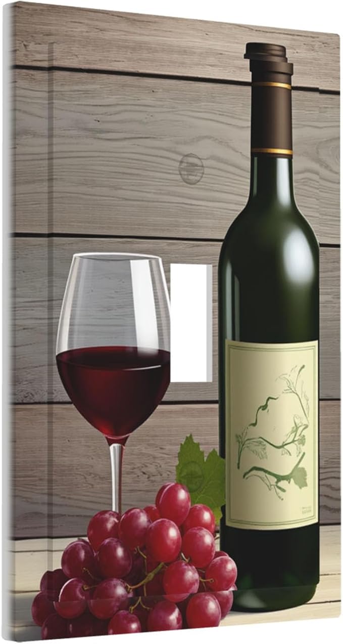 Rustic Wine & Grape Vineyard Scene 1-Gang Toggle Light Switch Plate, Wine Lover's Home Decorative Wall Plate for Kitchen Decor