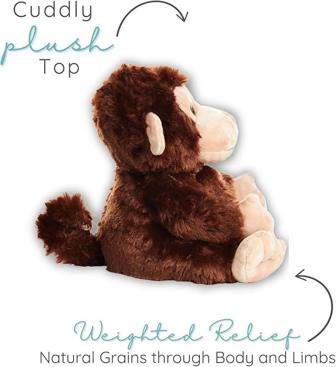 1i4 Group Marvin the Monkey - Microwavable & Weighted Plush Stuffed Animal - Heated Plushie for Warmth - Cute, Soft, Cozy Toy for Adults & Children (Boys, Girls, & Toddlers) by Warm Pals