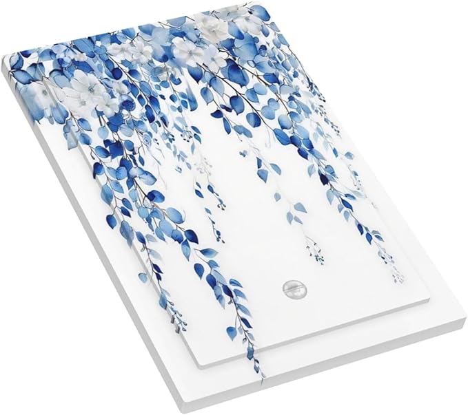 Blue Eucalyptus Leaves Floral Vine Flower Light Switch Cover Plate 1 Gang No Device Blank Electrical Wall Plates Faceplate Decorative Switch Plate for Bedroom Living Room Decor