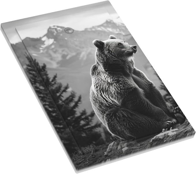 Light Switch Cover Black White Bear Mountain Pine Trees Wilderness Decorative Switch Plates 1 Gang Blank No Device Outlet Covers Electrical Wall Plates for Bathroom Bedroom Decor
