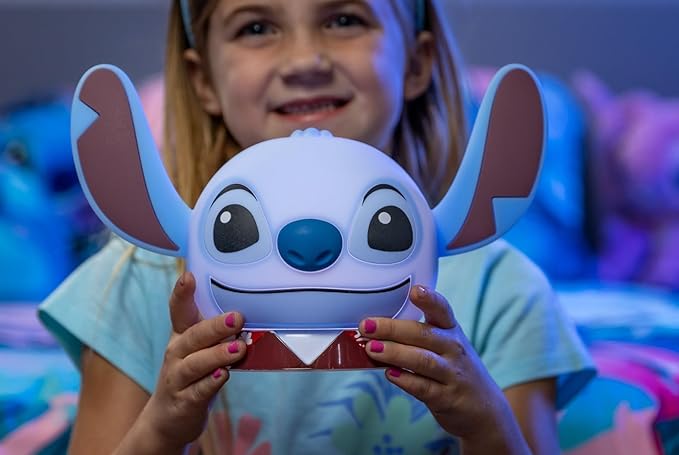 Disney Lilo and Stitch Squish Light, Night Light for Kids, USB Lamp, Battery Operated, Dimmable, Ideal for Bedroom, Playroom, Living Room, and More, 83063