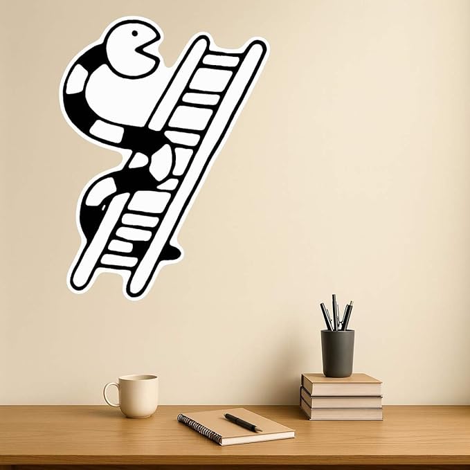 Azeeda 'Snakes & Ladders' White Premium Vinyl Decal Sticker – Waterproof, Durable & Easy to Apply - Ideal for Car Bumpers, Windows, Bins and More (DW00155450)