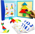 Beestech Wooden Tangram Puzzle Book, Travel Games for Kids in Car, Plane or Take Out for Restaurant, Educational Learning Puzzles Toys, On The Go Toys for Kids, Boys, Girls 3,4,5,6,7,8 Years Old