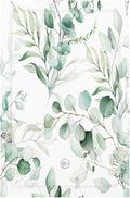 Boho Green Eucalyptus Leaf Floral Plants Flowers Light Switch Cover Plate 1 Gang No Device Blank Electrical Wall Plates Faceplate Decorative Switch Plate for Bed Room Living Room Decor