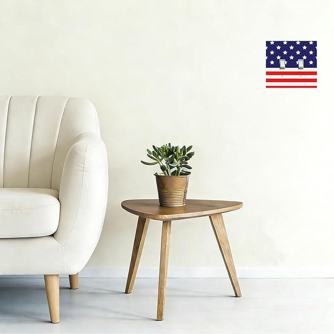 American Flag Double Toggle Switch Cover - 2-Gang Standard US Size Patriotic Stars & Stripes Light Switch Covers, 4th of July USA Pride for Holiday Decor