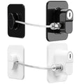 Fridge Lock, 2PCS Upgraded Refrigerator Lock for Freezer, Cabinets and Drawers, Air Fryer, Closets, Windows, Doors, Durable ABS with Adhesive Backing, Easy Install, No Tools Needed, Black & White