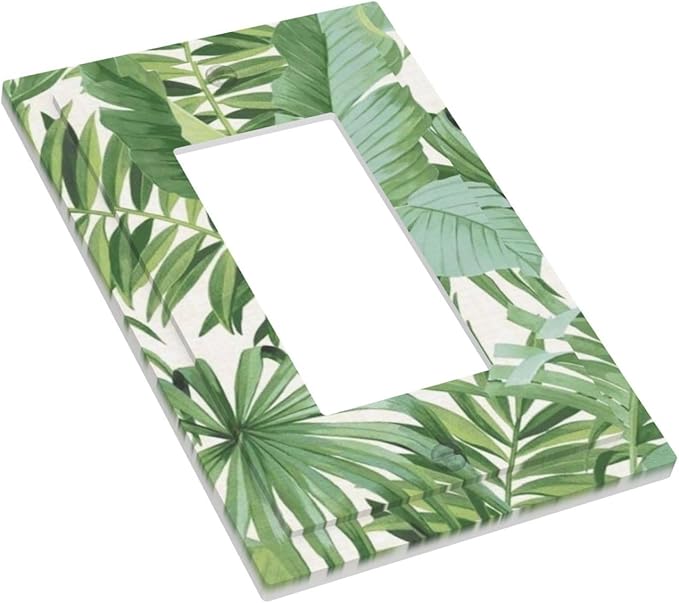 Green Tropical Palm Tree Leaf 1 Gang Rocker/decorator Outlet Light Switch Wall Plate Cover Faceplate Decorative Switchplate Decorator Outlet Cover