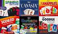 Regal Games Fun Card Games Set for Adults - Canasta, Spoons and a Spork, Garbage Monsters, ScorZo, The Goodge Rules, and Banapples Decks - Fun & Travel Playing Cards for Family Game Night
