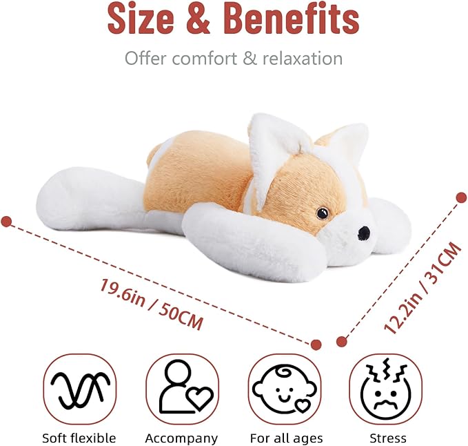 Niuniu Daddy 20" | 3.3 Pound Weighted Corgi Stuffed Animals for Kids Adults, Soft Corgi Plush Toy for Toddler Teens, Fluffy Lap Animal Body Pillow with All Ages for Present Christmas Easter Birthday