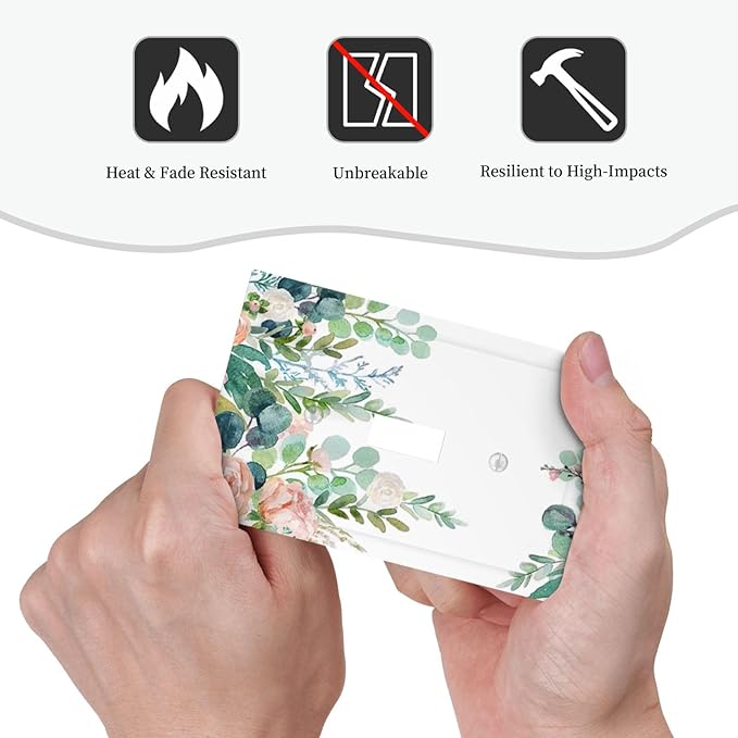 Green Eucalyptus Leaves Floral Watercolor Flower Decorative Light Switch Cover 1 Gang Single Toggle Device Electrical Faceplate Switchplates Decorator Outlet Wall Plate for Bed Room Living Room Decor